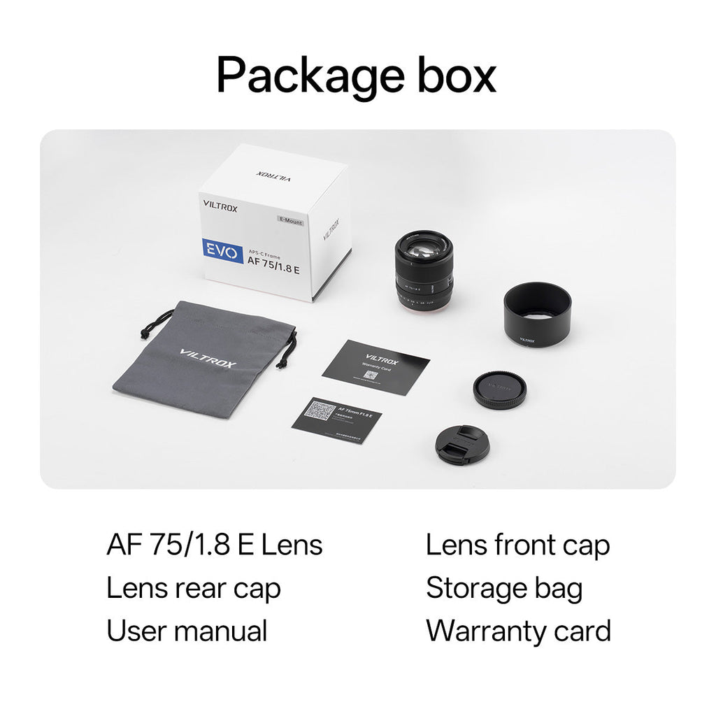 Viltrox AF 75mm F1.8 EVO APS-C Lens for Sony E-Mount